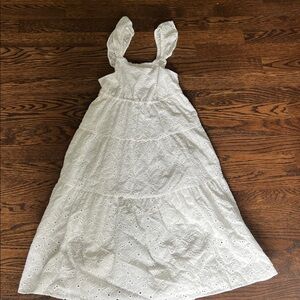 Zara White Eyelet Dress size 9 nwt